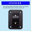 Weideer 20A 12V Polarity Reversing Momentary Rocker Switch DC Motor Control 7Pin up down Blue LED Winch In/Out Switch with Aluminum Plate Screw
