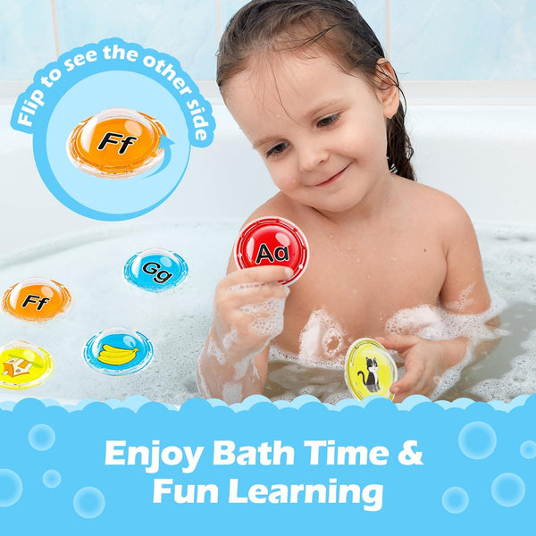 UFO Toddler Bath Toys Floating Pool Toys, Shower Bathtub Alphabet Learning ABC Letters Game, Baby Water Pool Swimming Toys, Educational Learning