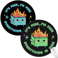 2 Pack Dumpster on Fire Mouse Pad, Funny Cute Mousepad for Desk Accessories, Small Round Mouse Pad for Wireless Mouse Gaming Computer Laptop, This