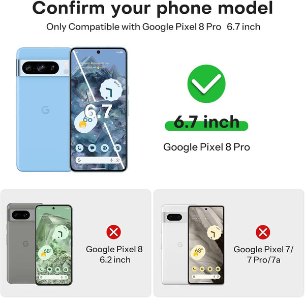 OMOTON for Pixel 8 Pro Screen Protector, 3 Pack for Pixel 8 Pro Tempered Glass, 3 Camera Lens Protector, Fingerprint Sensitivity (6.7 Inch, 2023