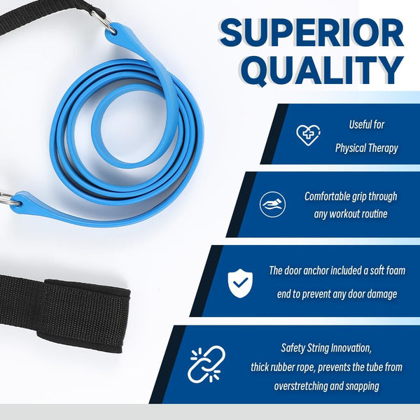 Exercise Bands with Handles, Resistance Bands with Handles, Ideal for Physical Therapy, Strength Training, Muscle Toning - Door Anchor and Starter