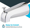 EZ-FLO 5 Inch Zinc Bath Tub Diverter Spout, 1/2 Inch IPS Pipe, Chrome, 15083