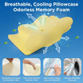 Cool Cervical Neck Pillow for Pain Relief, Ergonomic Contour Side Sleeper Pillow for Adults, Orthopedic Memory Foam Back Stomach Sleepers, 2 in 1