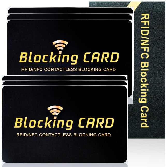 Aigee RFID Blocking Cards 6 Pack, Contactless NFC Debit Credit Card Passport Protector, One Card Protects Entire Wallet 
