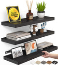 BAYKA Floating Shelves for Wall, Wall Mounted Rustic Wood Shelves for Bathroom, Bedroom, Living Room, Kitchen, Hanging Shelf for