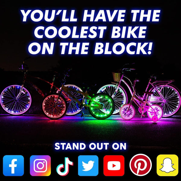 Activ Life LED Bike Wheel Lights with Batteries Included, Get 100% Brighter and Visible from All Angles for Ultimate Safety & Style (1 Tire Pack,