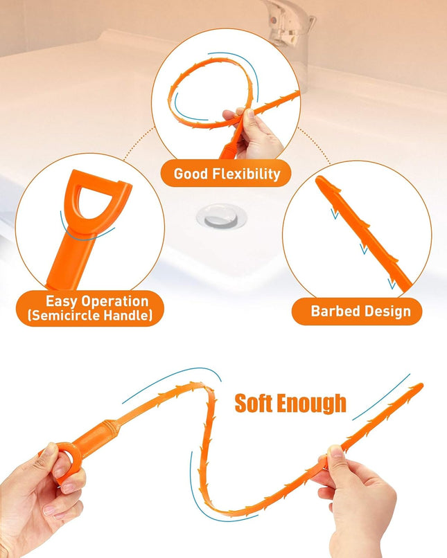 6PCS Drain Clog Remover Tool, Drain Hari Cleaner Tool, Hair Cather Shower Drain Tool, Drain Auger Hair Cleaning Tool for
