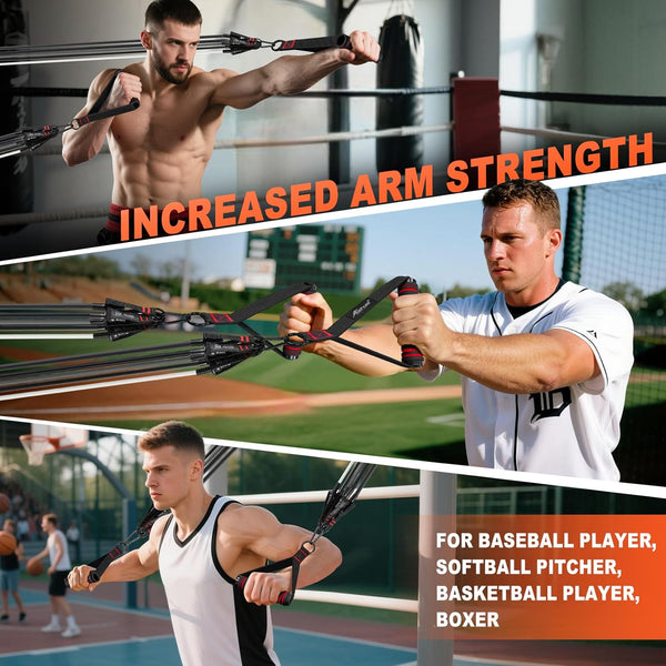 Resistance Bands, Exercise Bands with Handles, Fitness Bands, Workout Bands with Door Anchor and Ankle Straps, for Heavy Resistance Training,