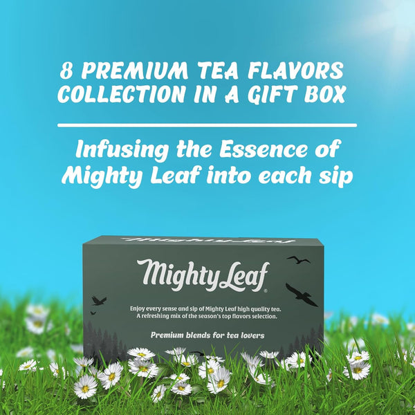 Mighty Leaf Tea Bags Spring Sampler Assortment (40 Silk Bags) Organic (8 Flavors), Tropical, Chamomile Citrus, Earl Grey, Vanilla Bean, White