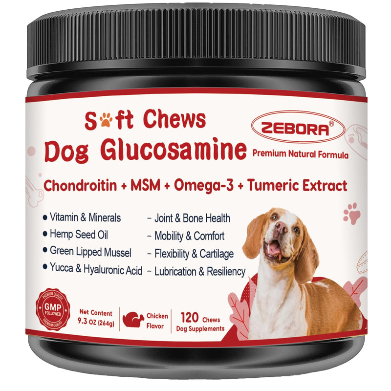 Glucosamine for Dogs, Joint Supplement for Dogs with Chondroitin, MSM, Omega-3, Turmeric and Vitamins for Pain Relief, Dog Joint Supplement with