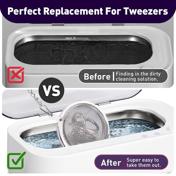 3-Pack Parts Washer Basket - Stainless Steel Basket for Ultrasonic Jewelry - Ideal Small Parts Jewelry Cleaning Basket