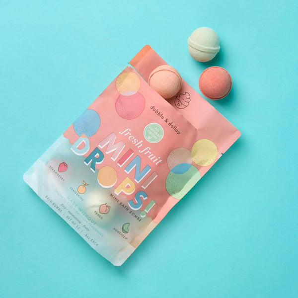 Dabble & Dollop Bath Bombs, 100% Natural Droplets for Kids, Original Scents - USA Made, Moisturizing & Fun Droplets, Paraben & Sulfate Free,