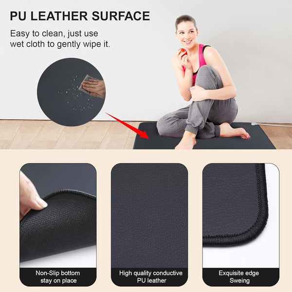 Professional Grounding Mat for Sleep - Improve Sleep Quality, Reduce Stress Fatigue Anxiety, Balanced Energy, Durable Conductive Carbon Grounding