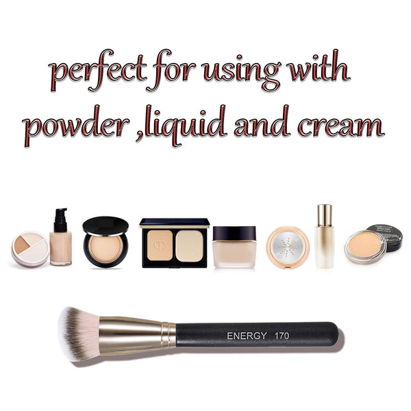 ENERGY under Eye Concealer Brush Small Foundation Brush for Liquid Cream Powder Makeup Blending Concealing Setting Soft Dense Vegan Full Coverage
