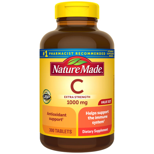 Nature Made Extra Strength Vitamin C 1000 Mg, Dietary Supplement for Immune Support, 300 Tablets, 300 Day Supply