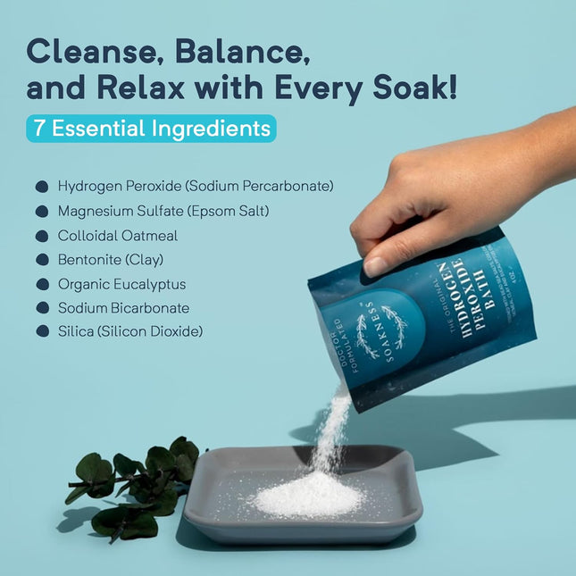 Hydrogen Peroxide Epsom Salt Bath Soak - USA-Made – Patented Bath Salts, Muscle Recovery, & Skin Detoxification – Magnes