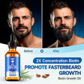 Beard Growth Oil - 2X Concentration Biotin Beard Oil for Men (2 Oz) - Natural Mens Beard Oil with Argan Oil, Jojoba Oil and Vitamin, Beard Growth