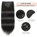 Sisily Clip in Hair Extensions Real Human Hair,14 Inch 130G, Natural Straight Human Hair Clip in Extensions for Black Woman, Soft Straight 7Pcs