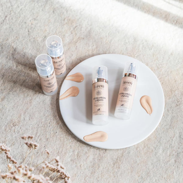 Lavera Hyaluron Liquid Foundation - Cool Ivory 02 - Foundation Make up with Hyaluron & Almond Oil for a Flawless Complexion - Face Make up - PETA