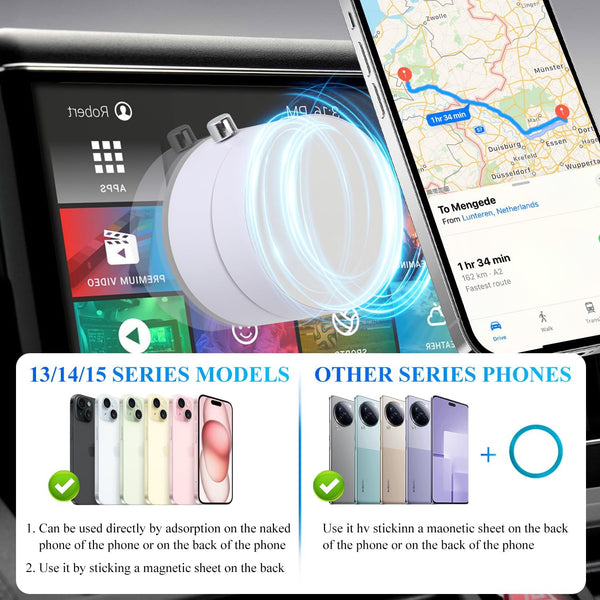 Vacuum Magnetic Suction Phone Holder, 2025 New Magnetic Multifunctional Holder, Foldable and Retractable Double-Sided Magnetic Phone Holder for