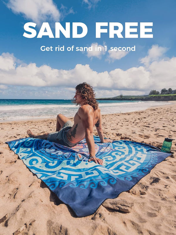 OCOOPA Microfiber Beach Towel Fast Drying, Extra Large 63" X 31" Sand Free Beach Towel Super Lightweight Towels for Swimming Pool, Camping,