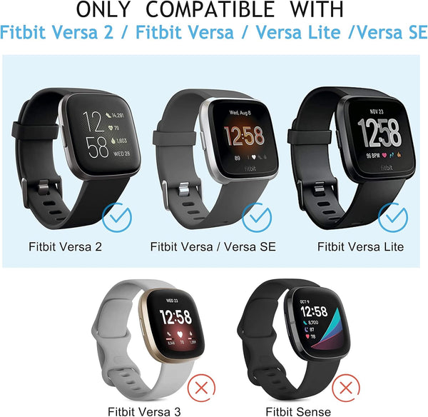 6 Pack Sport Bands Compatible with Fitbit Versa, Classic Soft Silicone Replacement Wristbands for Smart Watch Women Men (6 Pack A, Small)