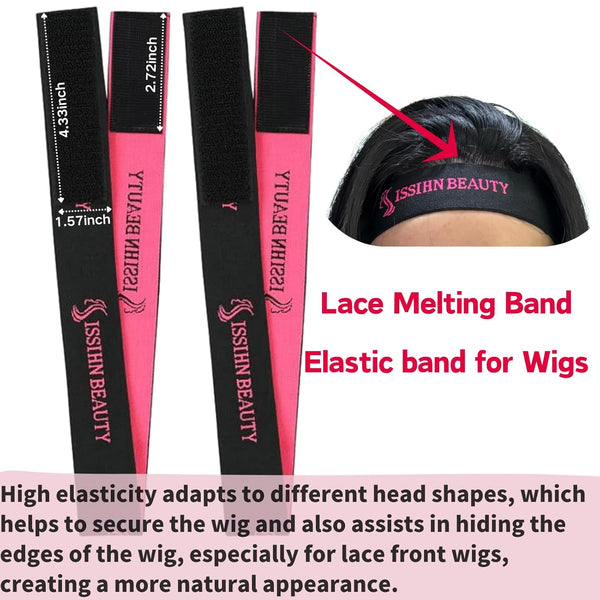Lace Wig Grip Cap Women: 4X5 Transparent Swiss Lace Front - Non-Slip Wig Gripper for Keeping Wigs in Place - Adjustable Elastic Headband with