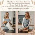 Simply H&K Linen Bread Bags [Pack of 3] with Inner Lining - Keeps Homemade Bread Fresh & Secure - Perfect for Sourdough & Gift Giving - Set of