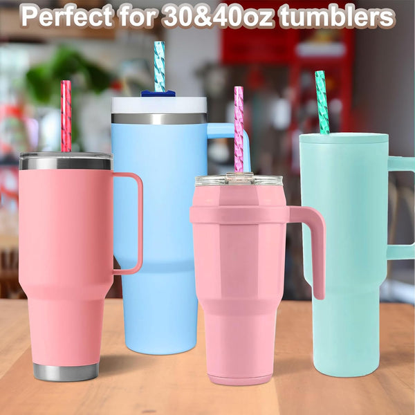 Reusable Straws for Stanley Cup Replacement,12 Inch Plastic Extra Long Straw for 40/30 Oz Tumbler,Clear Hard Drinking Straws for Stanley,10Mm