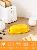 Yedio Ceramic Butter Dish with Lid for Countertop Refrigerator, 8 Inch Butter Holder with Porcelain Cover Knob Handle for East West Coast Butter