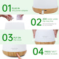 ASAKUKI Essential Oil Diffuser, Ultrasonic Aromatherapy Oil Humidifier with 7 Colors Lights 2 Mist Mode for Home