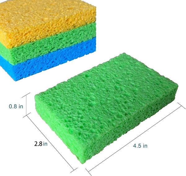 36 Pk Pop-Up Compressed Cellulose Sponges, Heavy Duty Scrub Kitchen Sponge, Clean Tough Messes without Scratching Eco Friendly Reusable