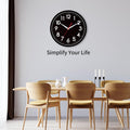 AKCISOT Wall Clock Modern Black Silent Non Ticking Wall Clocks Battery Operated 12 Inch, Small Analog Classic Clock Decorative for Bedroom,