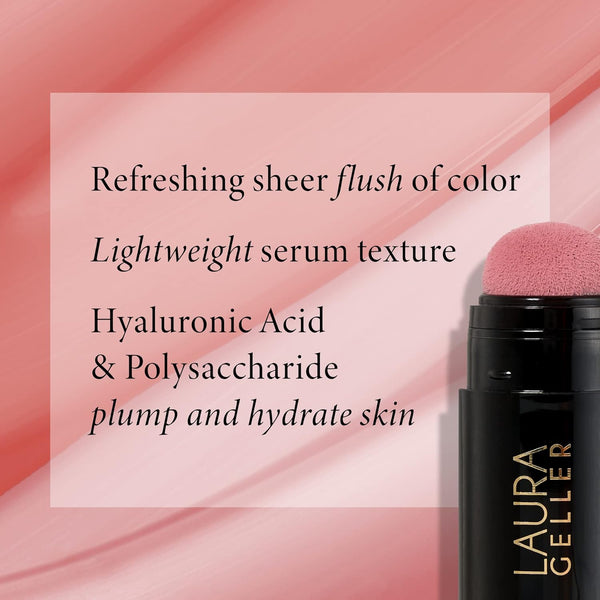 LAURA GELLER NEW YORK Serum Blush Tint, Lightweight Liquid Blush for Cheeks, Weightless Watercolor Sheer Finish, Graceful Guava