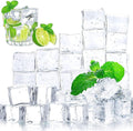 Domestar Fake Ice Cubes, 20 PCS 0.8" Plastic Ice Cubes Acrylic Square Clear Rock Diamond Crystals Display for Photography Accessories Props