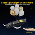 LED Headlamp Rechargeable 2PCS - 230Â° COB Super Bright Head Lights for Forehead, Hard Hat Light for Adults, USB C Headband Flashlight for Work,