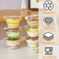 50 Pack Clear Cups with Lids,6 Oz Plastic Disposable Cups with Flat Lids(No Hole),Crystal PET Dessert Party Cups for Smoothy'S,Ice
