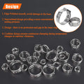40 Pieces 15.3-18.5Mm 304 Stainless Steel Single Ear Hose Clamps