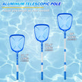 Pool Skimmer - Pool Net with 3 Section Pole, 48 Inch Pool Skimmer Net with Pole Total Length, Pool Nets for Cleaning, Fine Mesh Net Pool Skimmer