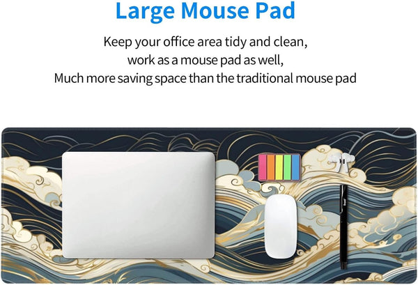 Abstract Marble Gaming Mouse Pad XL, Large Non Slip Rubber Mousepad, Stitched Edges Mouse Pads, Long Extended Mouse Pad,31.5'' X 11.8