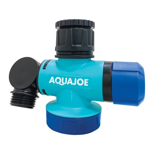 Aqua Joe SJI-MFGA1 Multi-Function Outdoor Water-Tap Connector, 180-Degree Pivoting Hose Connector with 360-Degree Rotati