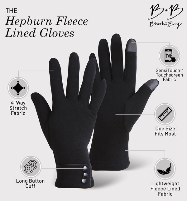 Brook + Bay Women'S Cold Weather Gloves - Touchscreen Fleece Gloves for Texting