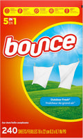 Bounce Dryer Sheets Laundry Fabric Softener, Outdoor Fresh Scent, 240 Count