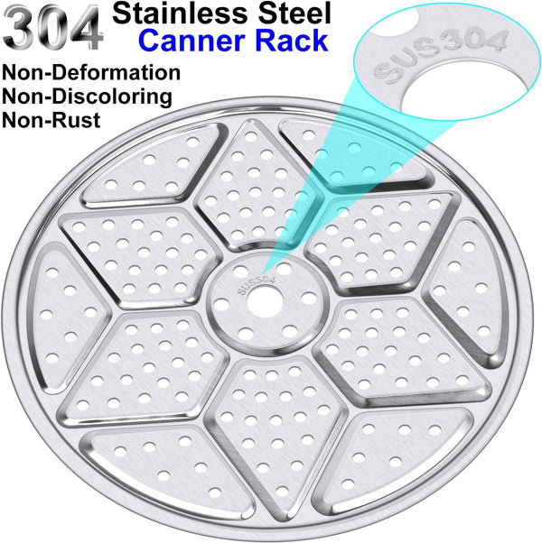 2-Pack 11" Pressure Canner Rack + Cotton Jars Mat, 304 Stainless Steel Cooking Rack, 11 Inch Canning Rack Replacement for Presto All-American and