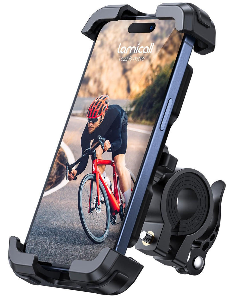 Lamicall Bike Phone Mount Holder - Motorcycle Phone Mount, Adjustable Cell Phone Holder, Bicycle Scooter Handlebar Cradle Clip for Iphone 16 Pro