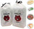 200Pcs Fresh Keeping Bags, Elastic Plastic Sealing Bags Food Cover with Elastic Edge, Reusable Stretch Adjustable Bowl Lids, Universal Kitchen