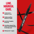 REVLON Colorstay Lash Serum + Liner, Waterproof Eyeliner, Healthier Looking Eyelashes, Smudge-Resistant Flexible Brush Tip, 001 Blackest Black