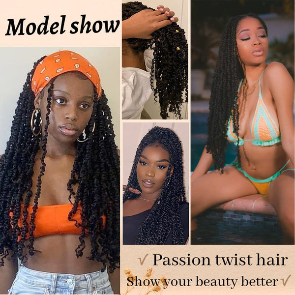 Passion Twist Hair - 12 Inch Water Wave Crochet Hair 8 Packs Short Crochet Braids Passion Twists Braiding Hair Bohemian Synthetic Hair Extension