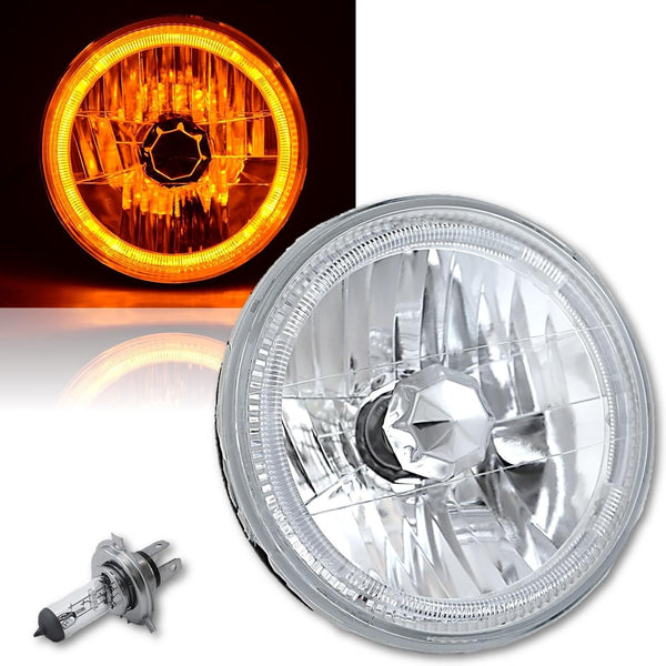 OCTANE LIGHTING 7" H6024 / 6014 Halogen Amber Led Halo Ring H4 Light Bulb Angel Eye Headlight