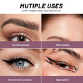 2-In-1 Curved Eyebrow Pen and Eyeliner with 10Pcs Brow Stencils, Microblading Eyebrow Pencil with 4 Fork-Tip and Curved Precise Tip, Waterproof